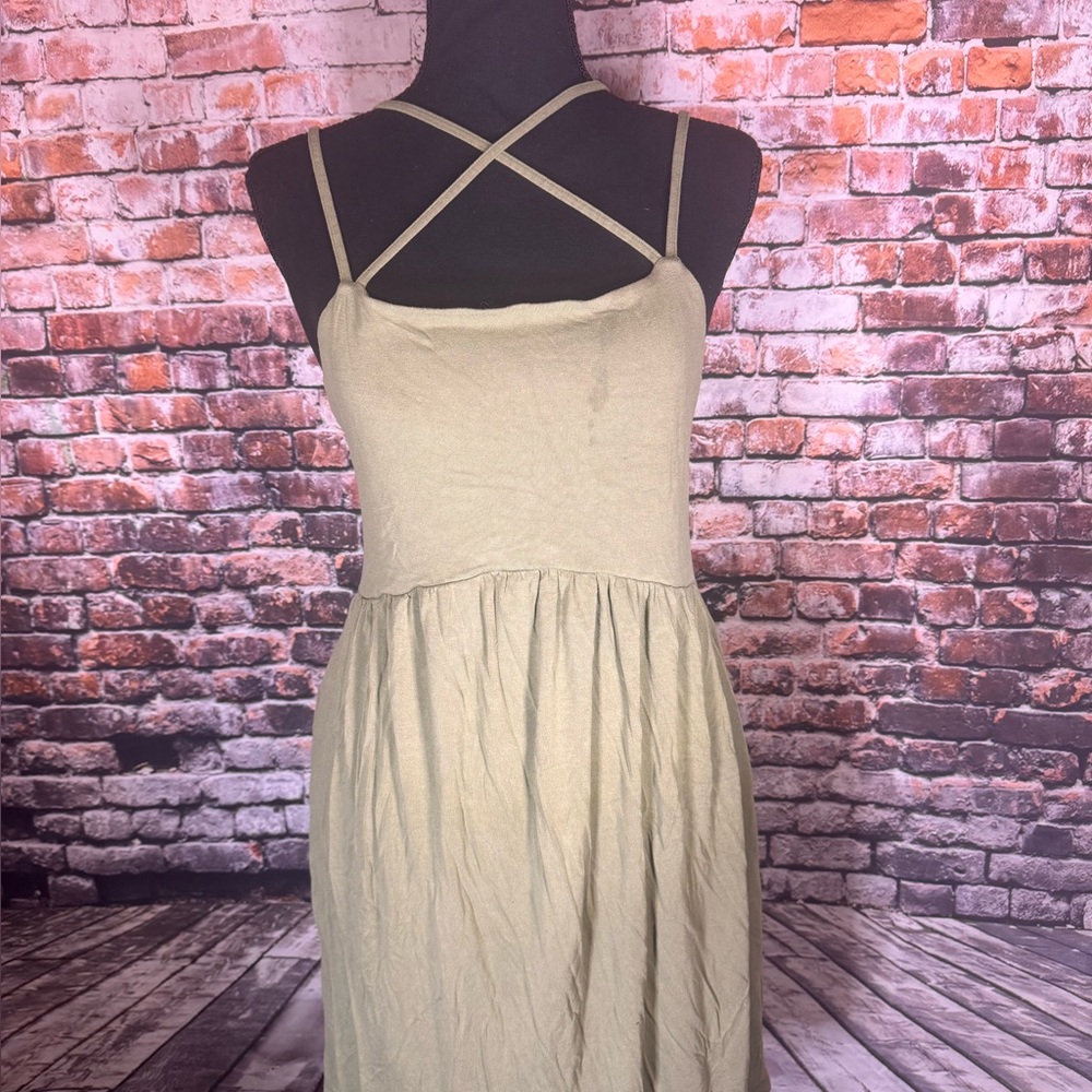 Elegant green Strappy Dress